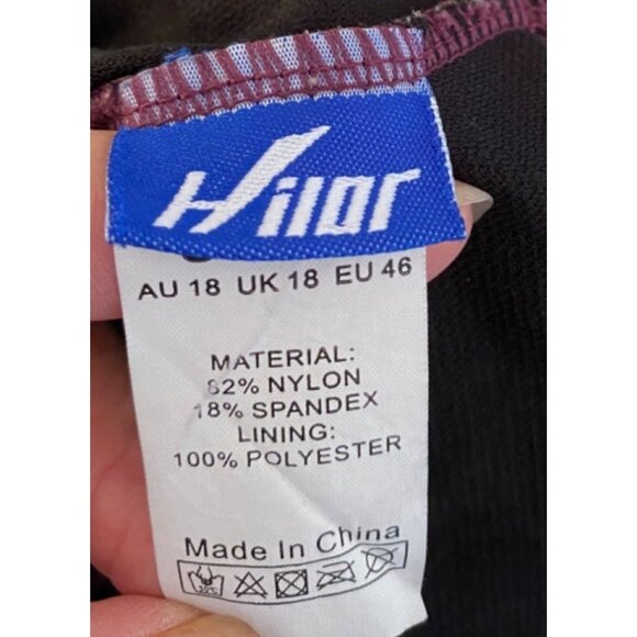 Hilor Off-Shoulder Ruffle One-Piece Swimsuit US 14 Burgundy - Picture 3 of 9